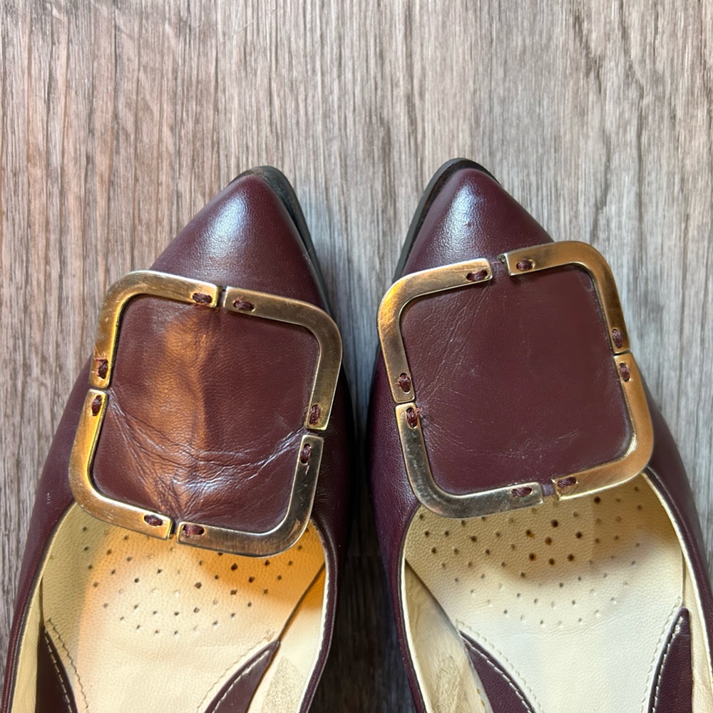 Equitate Burgundy Flats with Buckle